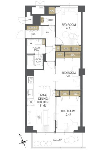 【間取り】ライオンズマンション瑞穂公園 