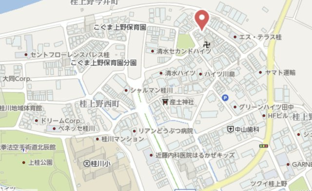 京都市西京区桂上野北町　新築戸建の地図