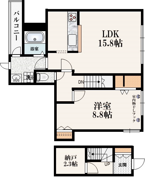 フラッツ南青山の間取り|★開放感のある間取り★