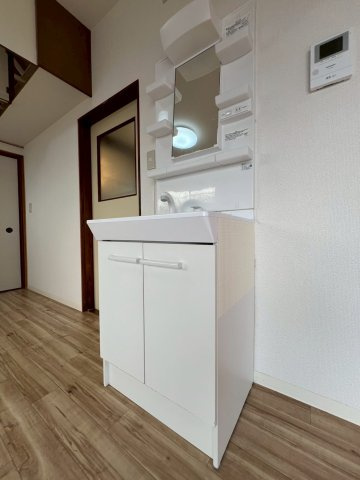 六十谷戸建の独立洗面台