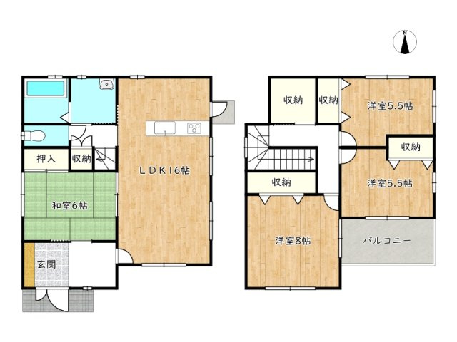 【間取り】 | 揖保郡太子町東保／中古戸建