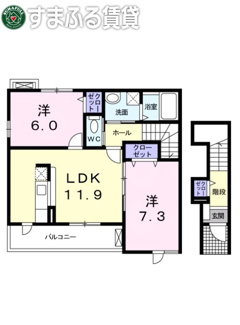 【間取り】 | サンリット　タウンD　西尾市平坂町