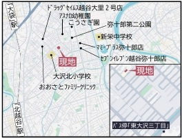 越谷市大沢1640の地図
