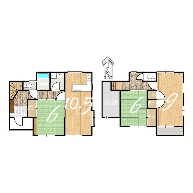 鷹子町中古戸建の間取り