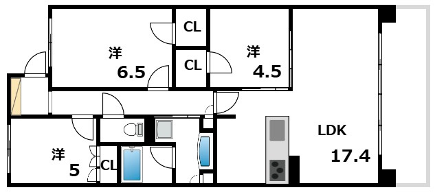 ライオンズ芦屋グランフォートの間取り
