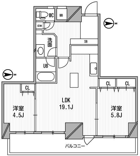 アーデンタワー北堀江の間取り
