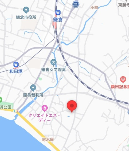 Ｂｅａｃｈ　Ｔｒａｃｅ材木座の地図