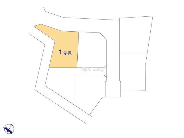 笠間駅前1期　新築戸建　1号棟の区画図