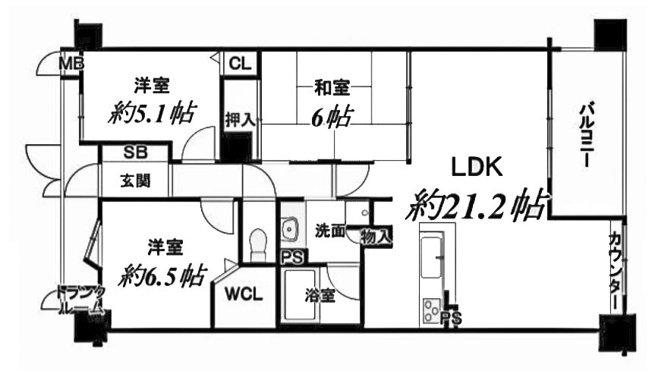 【間取り】 | ディークラディア醍醐駅前 | 専有面積84.70㎡