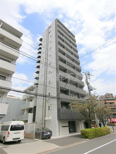 CREVISTA大森の外観|2018年10月築　RC鉄筋コンクリート造地上12階建て総戸数31戸
東京都品川区南大井5丁目　JR京浜東北線大森駅徒歩9分、京浜急行本線大森海岸駅徒歩11分