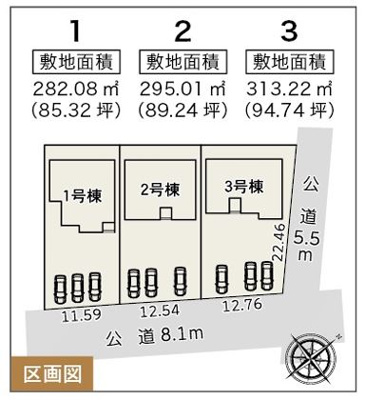 【区画図】 | 焼津市利右衛門 3期 新築一戸建て 3号棟 | 3号棟の区画図です