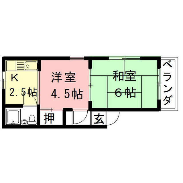 岐阜市則武中２丁目のアパートの間取り