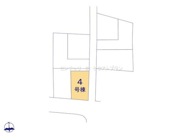 伊勢崎市長沼町第4 4号棟の区画図|区画図