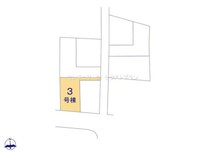 【区画図】 | 伊勢崎市長沼町第4 3号棟 | 区画図