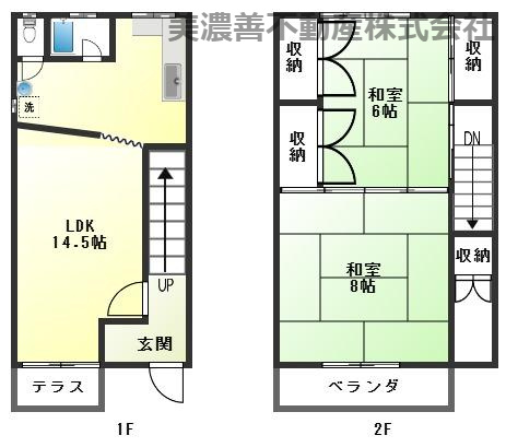 ６５２０８　岐阜市鏡島精華中古戸建ての間取り