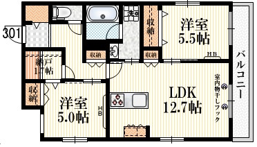 へーベルメゾン立川　Ｎｏｒｔｈの間取り
