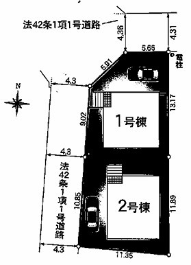 【区画図】 | 瀬田5丁目　分譲2区画2号棟