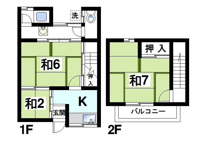 北袋町貸家の間取り