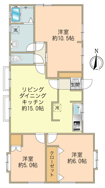 2階間取り、（賃貸中）