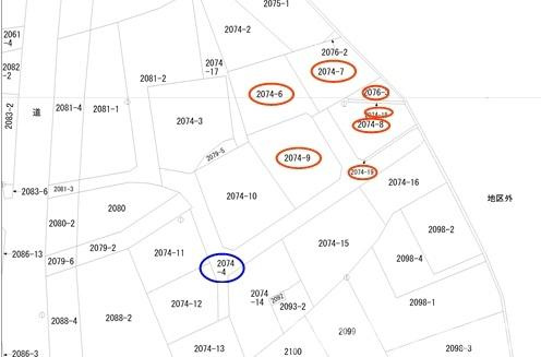 熊本市南区城南町千町の一棟アパートの土地図
