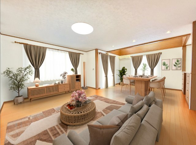 中央区中島4丁目の居間・リビング|LDKにイメージ家具を配置しました。イメージ画像です。