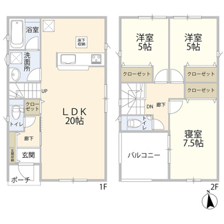 【間取り】 | 最終1棟！緑豊かな幸町で南道路の新築分譲住宅５棟誕生！