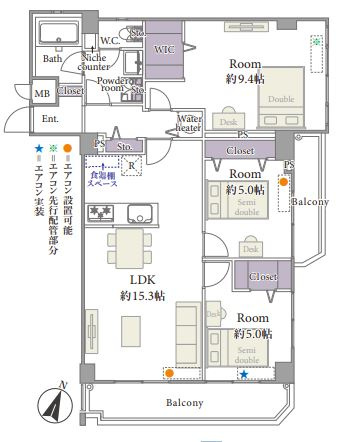 【間取り】 | ライオンズマンション薬院第2