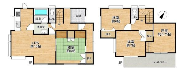 【間取り】 | 加古川市西神吉町岸　中古戸建 | 全面リフォーム♪