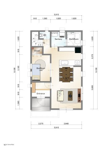 真鶴二丁目の区画図|PLAN③　1階間取図