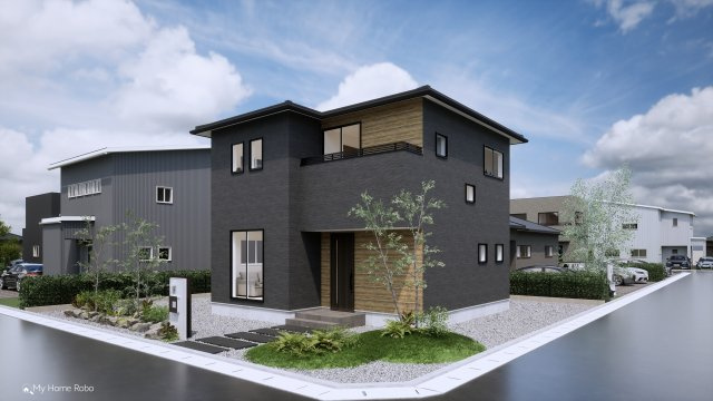 足原一丁目（2期）の外観パース|PLAN①外観パース　延床面積29坪
※建築プランや予算については別途ご相談ください。