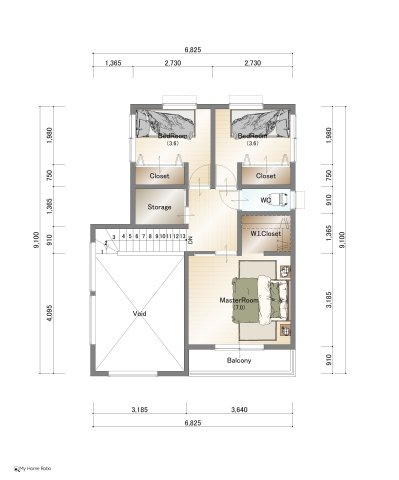 社ノ木一丁目の区画図|PLAN①　2階間取図