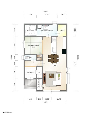 真鶴二丁目の区画図|PLAN①　1階間取図