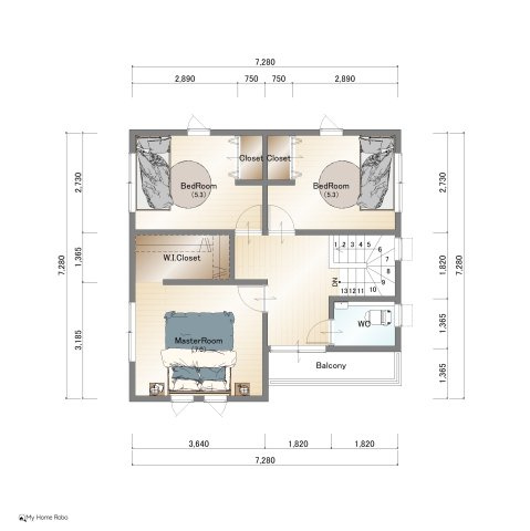 足原一丁目（2期）の区画図|PLAN①　2階間取図