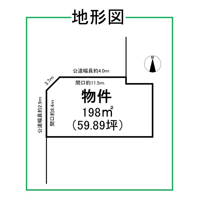 各務原市川島小網町字高塚1977番2、1977番3の土地図