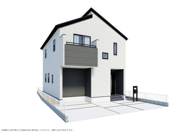 入間市東町4丁目・全1棟　新築一戸建　～家事ラク動線の家～の外観パース|近い未来だけではなく、遠い未来も家族の暮らしやすさを見守る長期優良認定住宅