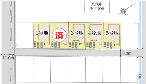 千丁町新牟田新築平屋　の区画図