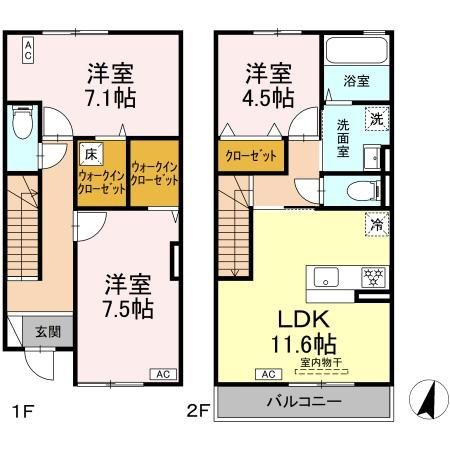 エルデガーデン　Ⅱ号館の間取り