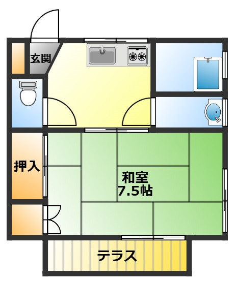 ハイツイシハラの間取り|収納豊富♪