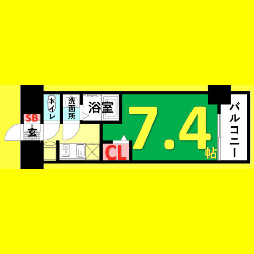 プレサンス　ジェネ　新栄町駅前　葵 名古屋市賃貸　仲介手数料無料の間取り
