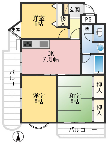 グリーンエクセル刀根山の間取り
