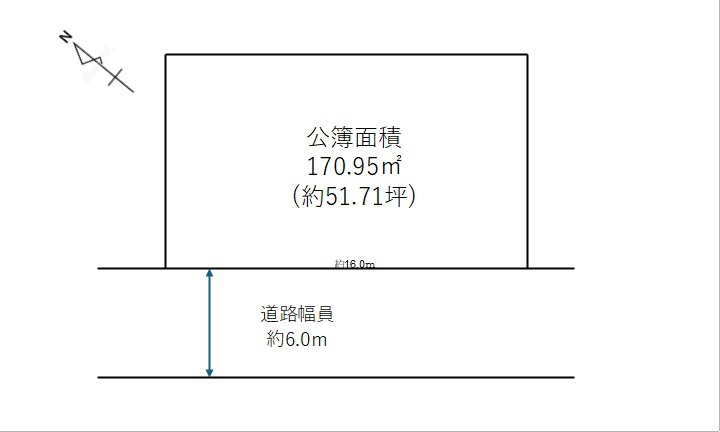 加古川市山手2丁目　土地の土地図|約51.71坪です。