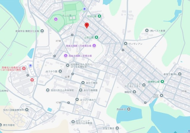 加古川市山手2丁目　土地の地図