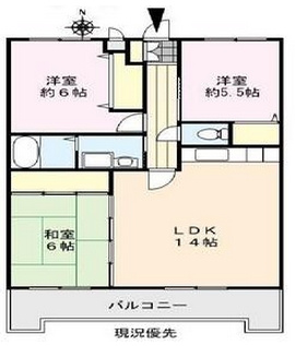 久留米市津福本町の賃貸マンションの間取り