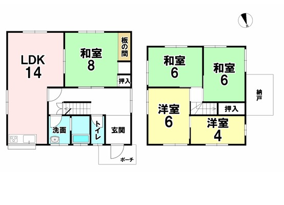加古川市西神吉町岸　JR「宝殿駅」徒歩18分の間取り