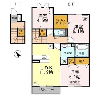 【間取り】 | D-roomオーク　Ａ