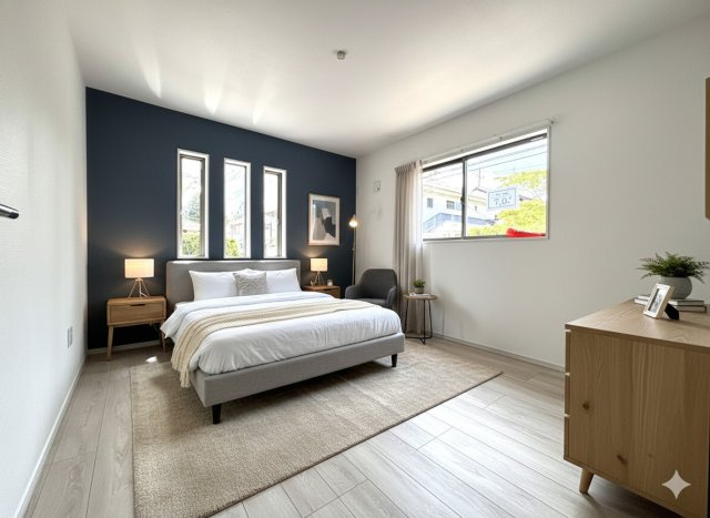 北葛飾郡松伏町　ゆめみ野東3丁目　新築戸建　全1棟の洋室|個人の部屋や寝室として使える洋室です　※家具をCGで加工しており、家具付き販売ではございません。