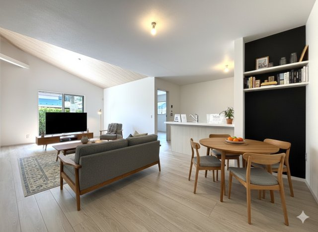 北葛飾郡松伏町　ゆめみ野東3丁目　新築戸建　全1棟の居間・リビング|使いやすいリビングです　※家具をCGで加工しており、家具付き販売ではございません。