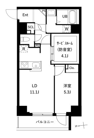 台東区台東２丁目の賃貸マンションの間取り