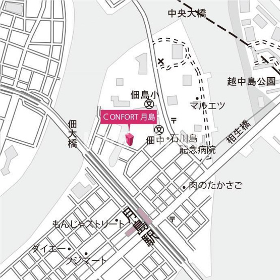 【地図】ＣＯＮＦＯＲＴ月島