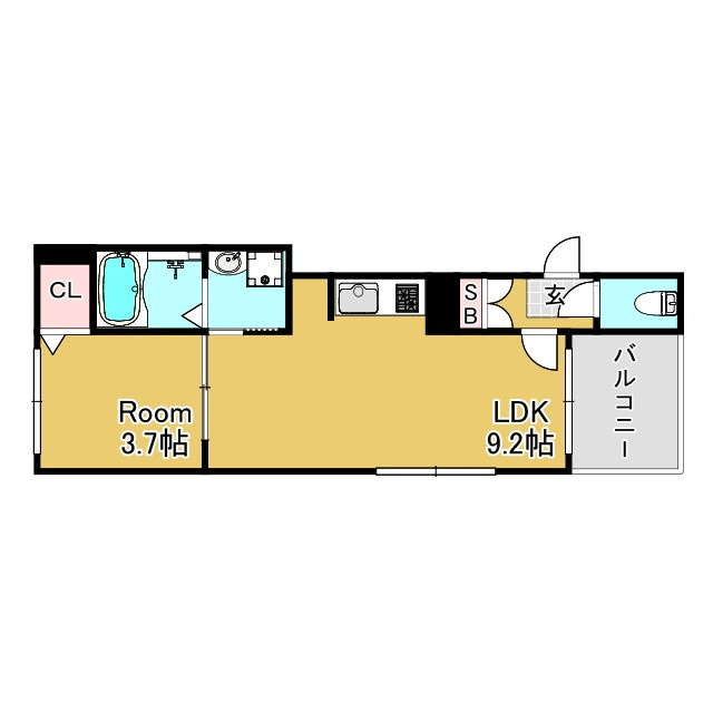 神戸市兵庫区荒田町３丁目のアパートの間取り